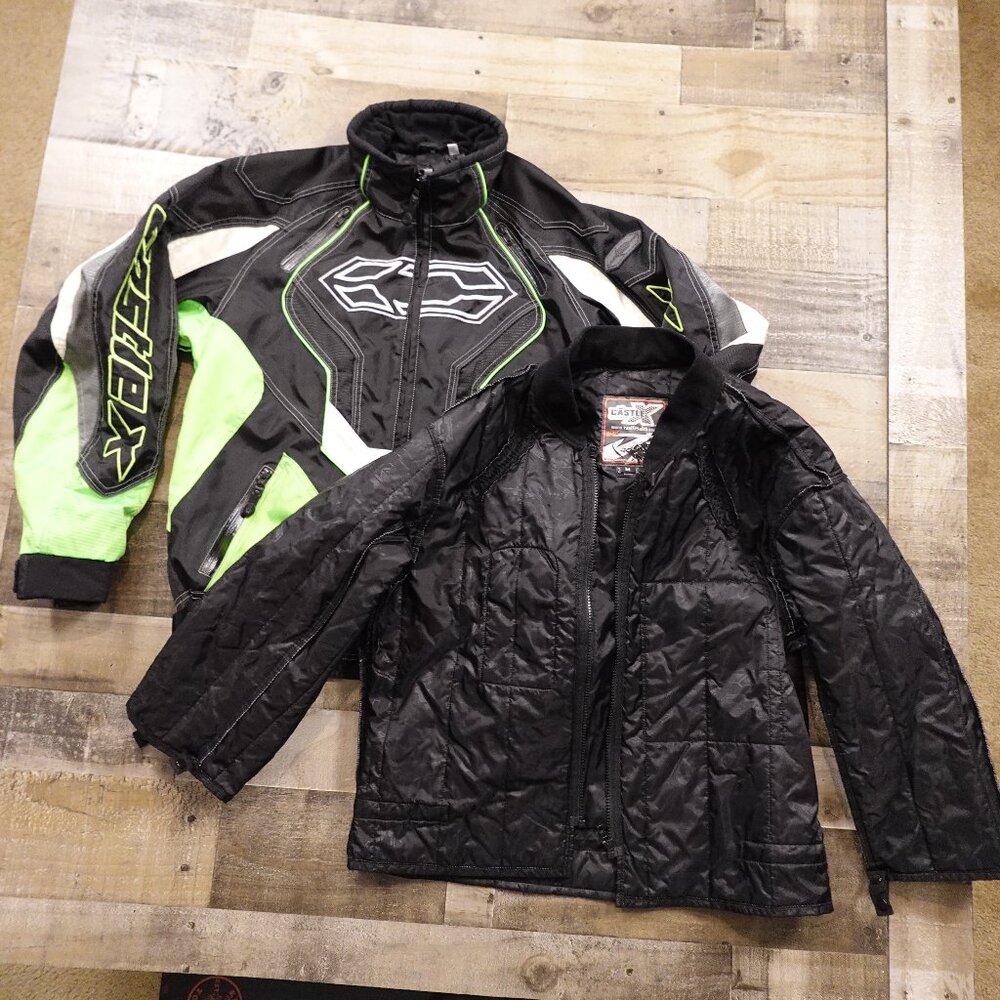 Castle X Switch Snowmobile Jacket Men’s Medium Black Green‎ Insulated Racing